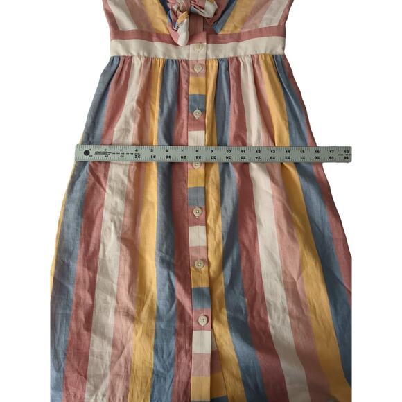 Madewell Women's Tie-Front Cutout Dress in Sherbet Stripe Dress Size 00 - Picture 6 of 10
